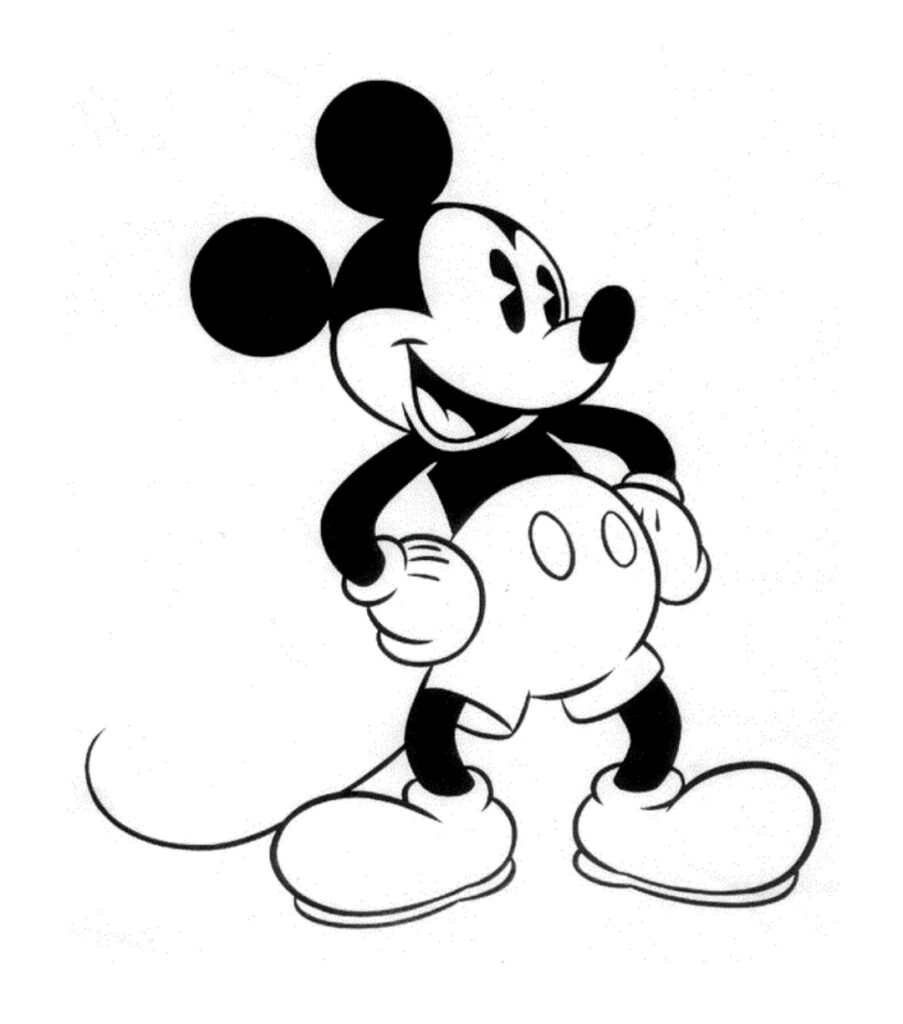 Mickey And Umbrella Disney Coloring Pages