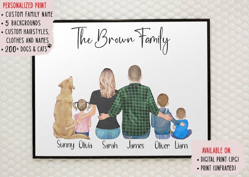 custom family portrait illustration