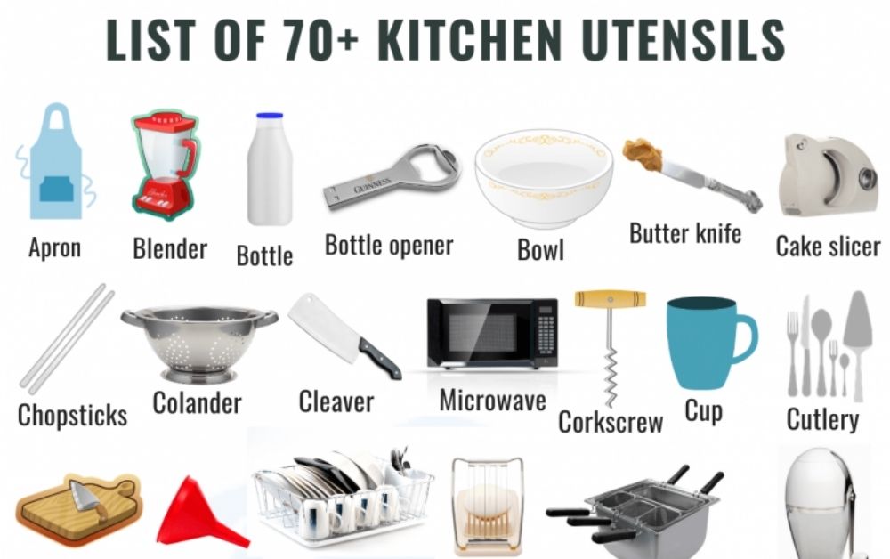 List of useful kitchen accessories for different purposes